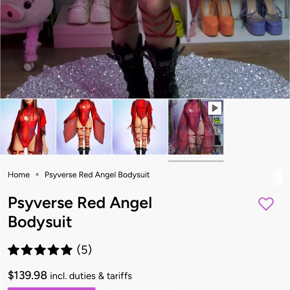 Psyverse Red Angel Bodysuit - Candy Catz